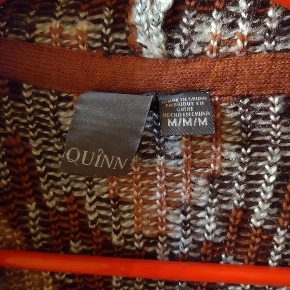 Quinn Chunky Knit Multicolored Wrap Sweater Women Size Medium  Long Sleeve - Picture 6 of 7